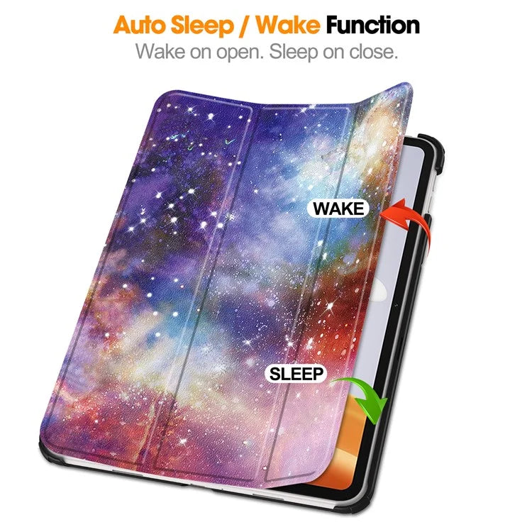 For Oppo Pad Air 2 Tablet Case Trifold Stand Pattern Printing Drop-proof Cover