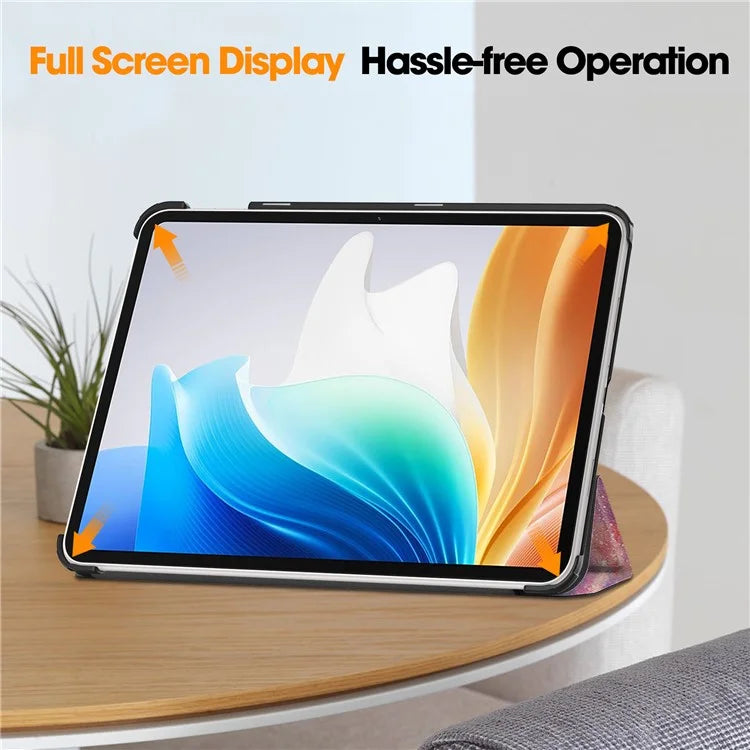 For Oppo Pad Air 2 Tablet Case Trifold Stand Pattern Printing Drop-proof Cover