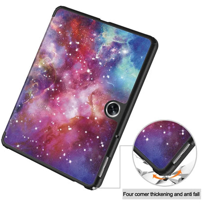For Oppo Pad Air 2 Tablet Case Trifold Stand Pattern Printing Drop-proof Cover