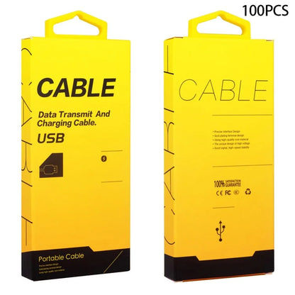 KJ-295 100Pcs / Bundle Neutral English Version Packaging Box for USB Data Cable