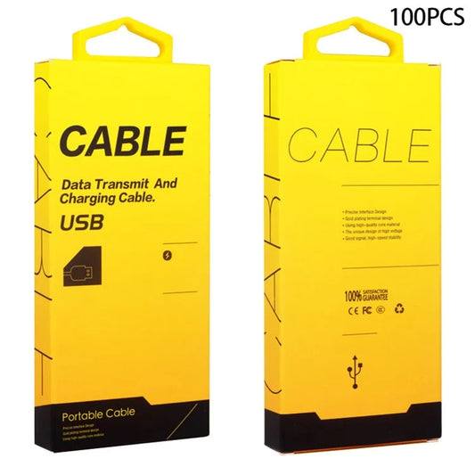 KJ-295 100Pcs / Bundle Neutral English Version Packaging Box for USB Data Cable