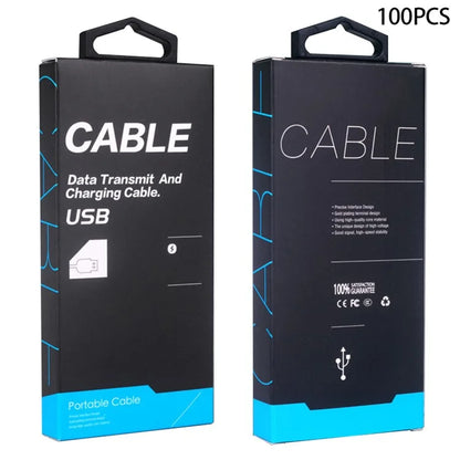 KJ-295 100Pcs / Bundle Neutral English Version Packaging Box for USB Data Cable
