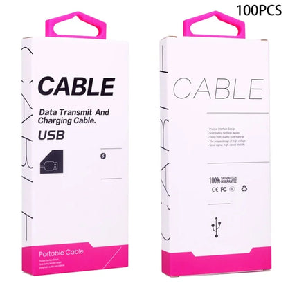 KJ-295 100Pcs / Bundle Neutral English Version Packaging Box for USB Data Cable