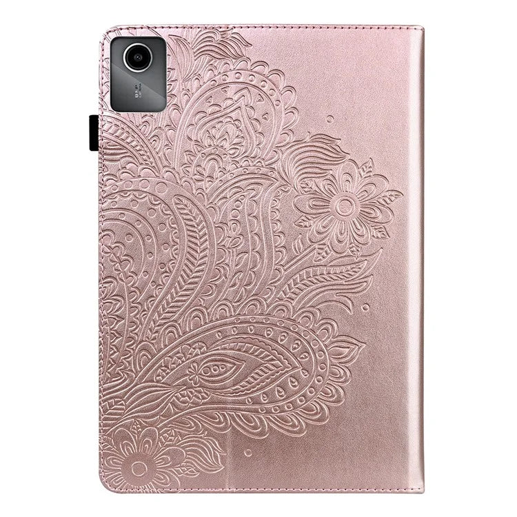 For Lenovo Tab M11 / Xiaoxin Pad 11 2024 Case Flower Pattern PU Leather Stand Tablet Cover