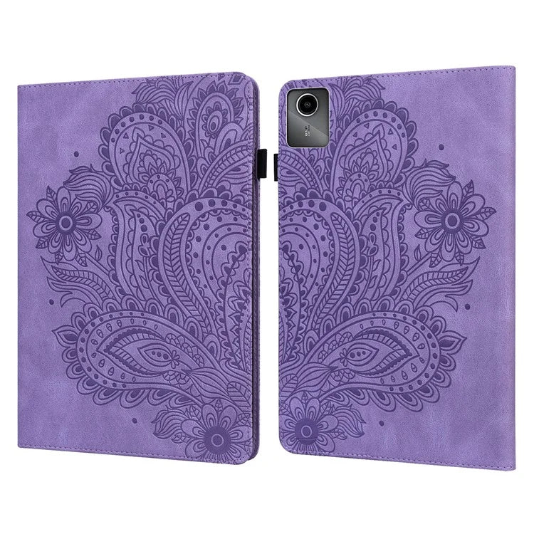 For Lenovo Tab M11 / Xiaoxin Pad 11 2024 Case Flower Pattern PU Leather Stand Tablet Cover
