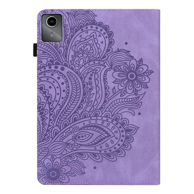 For Lenovo Tab M11 / Xiaoxin Pad 11 2024 Case Flower Pattern PU Leather Stand Tablet Cover