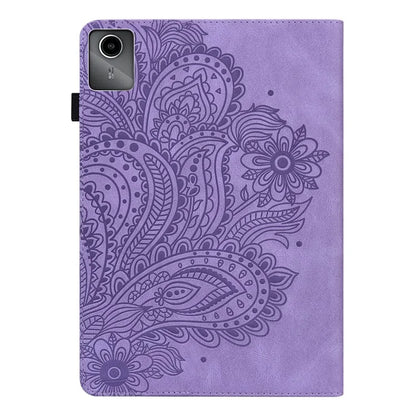 For Lenovo Tab M11 / Xiaoxin Pad 11 2024 Case Flower Pattern PU Leather Stand Tablet Cover