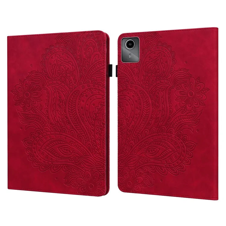 For Lenovo Tab M11 / Xiaoxin Pad 11 2024 Case Flower Pattern PU Leather Stand Tablet Cover