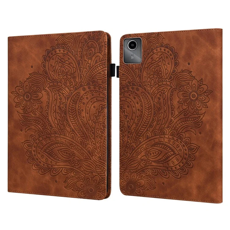 For Lenovo Tab M11 / Xiaoxin Pad 11 2024 Case Flower Pattern PU Leather Stand Tablet Cover