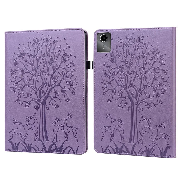For Lenovo Tab M11 / Xiaoxin Pad 11 2024 Leather Case Tree Deer Pattern Stand Tablet Cover