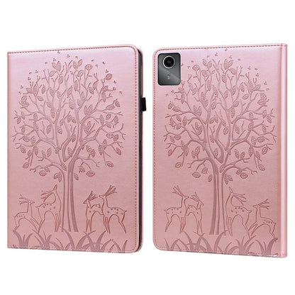 For Lenovo Tab M11 / Xiaoxin Pad 11 2024 Leather Case Tree Deer Pattern Stand Tablet Cover