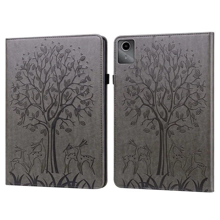 For Lenovo Tab M11 / Xiaoxin Pad 11 2024 Leather Case Tree Deer Pattern Stand Tablet Cover