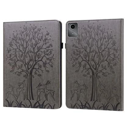 For Lenovo Tab M11 / Xiaoxin Pad 11 2024 Leather Case Tree Deer Pattern Stand Tablet Cover