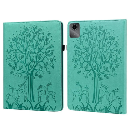 For Lenovo Tab M11 / Xiaoxin Pad 11 2024 Leather Case Tree Deer Pattern Stand Tablet Cover