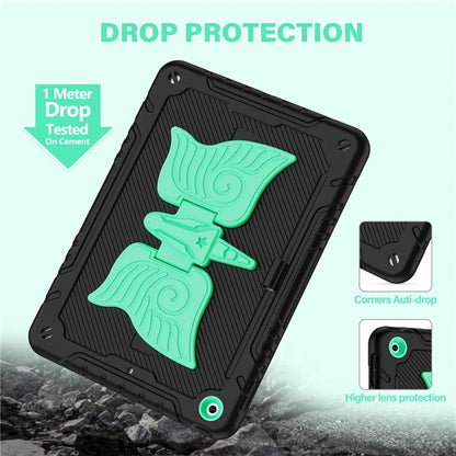 For iPad 10.2 (2021) / 10.2 (2019) / 10.2 (2020) Case Silicone+PC Unicorn Kickstand Tablet Cover with Shoulder Strap