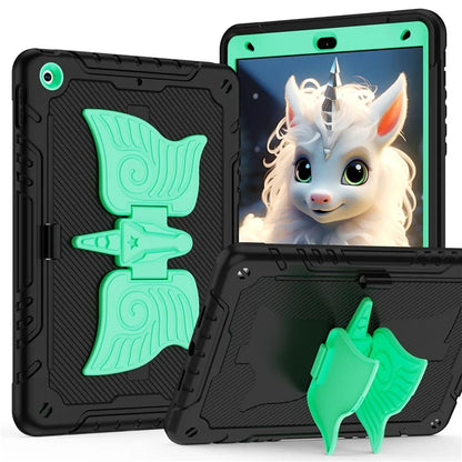 For iPad 10.2 (2021) / 10.2 (2019) / 10.2 (2020) Case Silicone+PC Drop-resistant Tablet Cover with Unicorn Kickstand