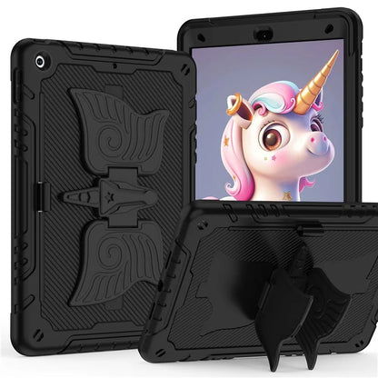 For iPad 10.2 (2021) / 10.2 (2019) / 10.2 (2020) Case Silicone+PC Drop-resistant Tablet Cover with Unicorn Kickstand