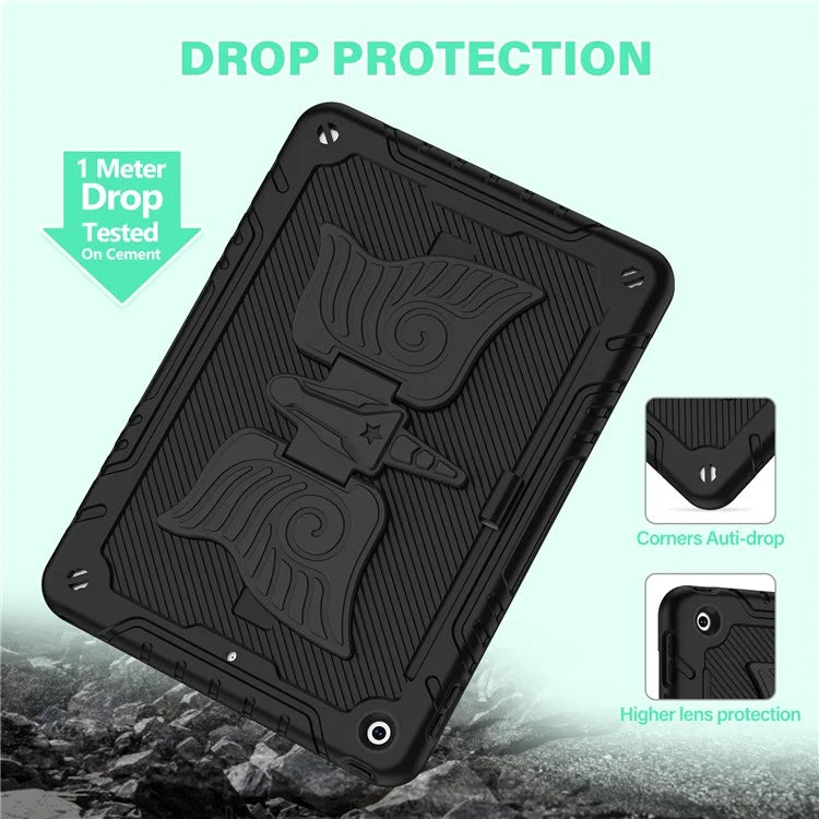 For iPad 10.2 (2021) / 10.2 (2019) / 10.2 (2020) Case Silicone+PC Drop-resistant Tablet Cover with Unicorn Kickstand