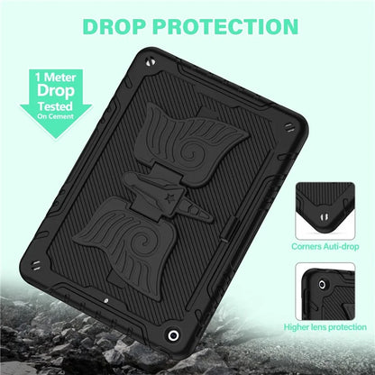 For iPad 10.2 (2021) / 10.2 (2019) / 10.2 (2020) Case Silicone+PC Drop-resistant Tablet Cover with Unicorn Kickstand