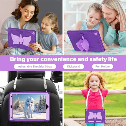 For iPad 10.2 (2021) / 10.2 (2019) / 10.2 (2020) Case Silicone+PC Drop-resistant Tablet Cover with Unicorn Kickstand