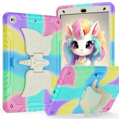 For iPad 10.2 (2021) / 10.2 (2019) / 10.2 (2020) Case Silicone+PC Drop-resistant Tablet Cover with Unicorn Kickstand