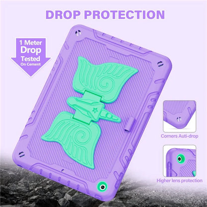 For iPad 10.2 (2021) / 10.2 (2019) / 10.2 (2020) Case Silicone+PC Drop-resistant Tablet Cover with Unicorn Kickstand