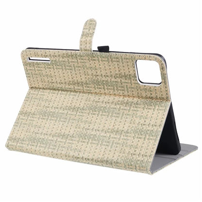 For Xiaomi Pad 6S Pro 12.4 Woven Pattern Tablet Case PU Leather Flip Stand Cover