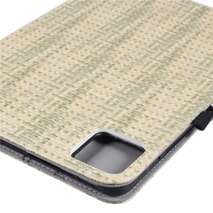 For Xiaomi Pad 6S Pro 12.4 Woven Pattern Tablet Case PU Leather Flip Stand Cover
