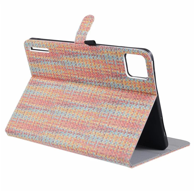 For Xiaomi Pad 6S Pro 12.4 Woven Pattern Tablet Case PU Leather Flip Stand Cover