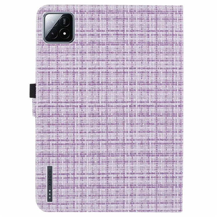 For Xiaomi Pad 6S Pro 12.4 Woven Pattern Tablet Case PU Leather Flip Stand Cover