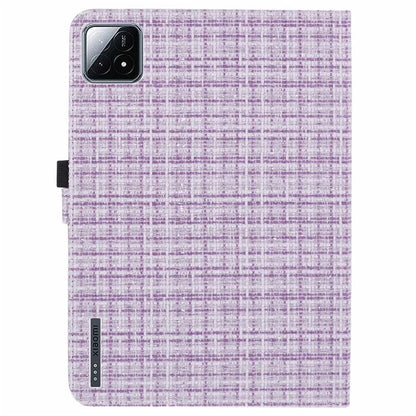 For Xiaomi Pad 6S Pro 12.4 Woven Pattern Tablet Case PU Leather Flip Stand Cover