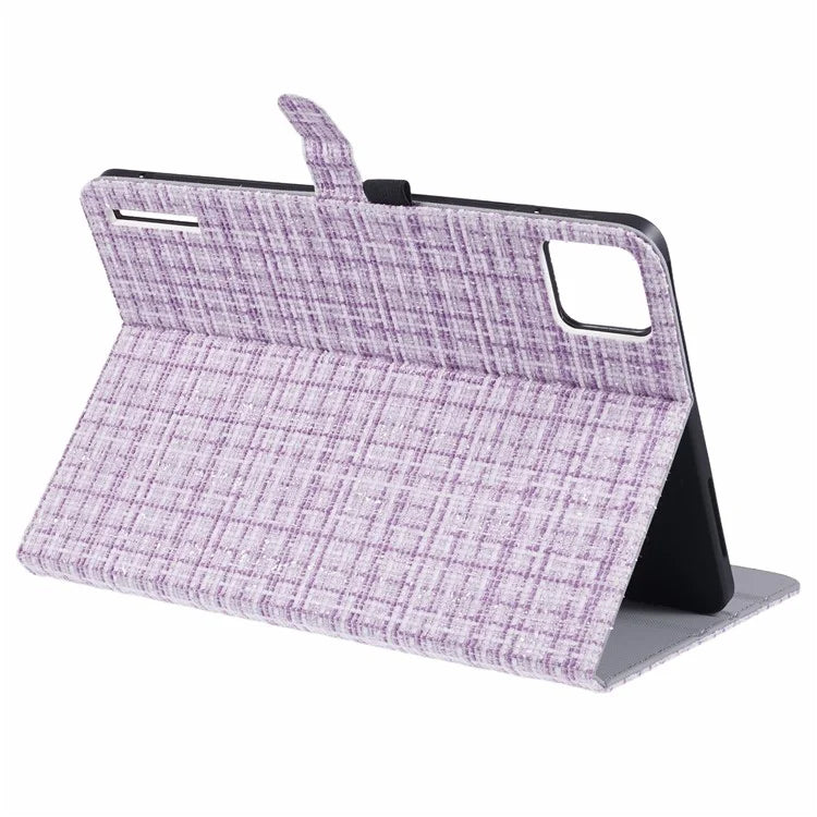 For Xiaomi Pad 6S Pro 12.4 Woven Pattern Tablet Case PU Leather Flip Stand Cover