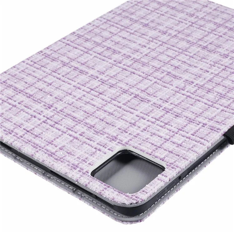 For Xiaomi Pad 6S Pro 12.4 Woven Pattern Tablet Case PU Leather Flip Stand Cover