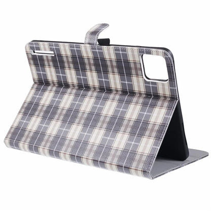 For Xiaomi Pad 6S Pro 12.4 Case Grid Pattern Stand PU Leather Tablet Cover