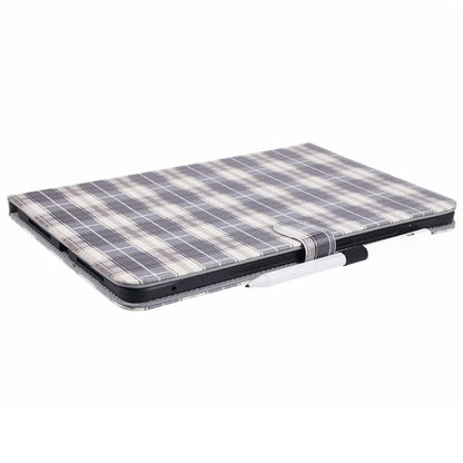For Xiaomi Pad 6S Pro 12.4 Case Grid Pattern Stand PU Leather Tablet Cover
