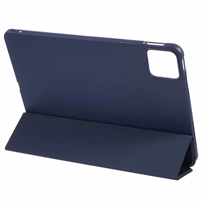 For Xiaomi Pad 6S Pro 12.4 Case Tri-fold Stand Shell PU Leather+Silicone Tablet Cover