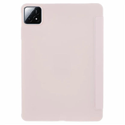 For Xiaomi Pad 6S Pro 12.4 Case Tri-fold Stand Shell PU Leather+Silicone Tablet Cover