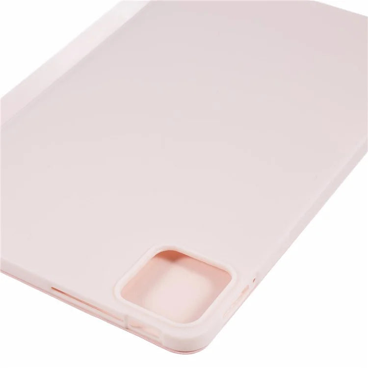 For Xiaomi Pad 6S Pro 12.4 Case Tri-fold Stand Shell PU Leather+Silicone Tablet Cover
