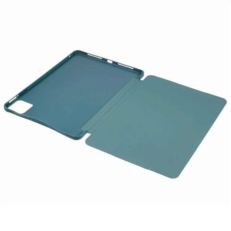 For Xiaomi Pad 6S Pro 12.4 Case Tri-fold Stand Shell PU Leather+Silicone Tablet Cover