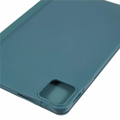 For Xiaomi Pad 6S Pro 12.4 Case Tri-fold Stand Shell PU Leather+Silicone Tablet Cover