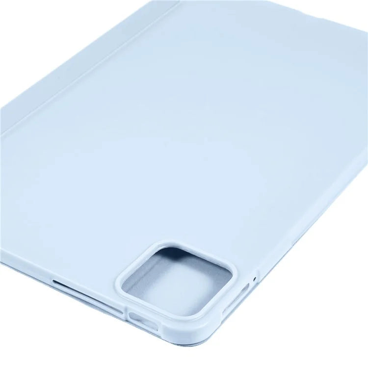 For Xiaomi Pad 6S Pro 12.4 Case Tri-fold Stand Shell PU Leather+Silicone Tablet Cover