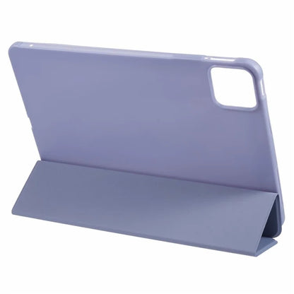 For Xiaomi Pad 6S Pro 12.4 Case Tri-fold Stand Shell PU Leather+Silicone Tablet Cover