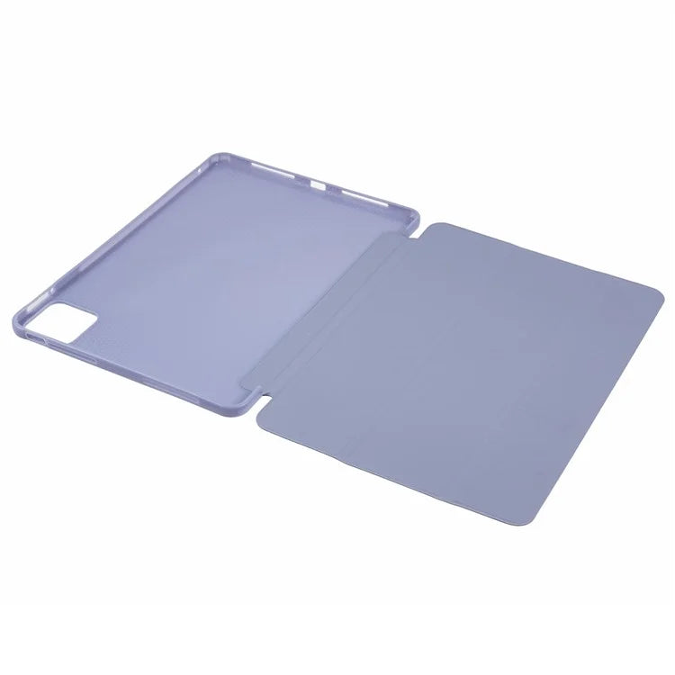 For Xiaomi Pad 6S Pro 12.4 Case Tri-fold Stand Shell PU Leather+Silicone Tablet Cover