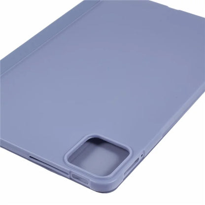 For Xiaomi Pad 6S Pro 12.4 Case Tri-fold Stand Shell PU Leather+Silicone Tablet Cover