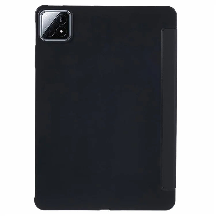 For Xiaomi Pad 6S Pro 12.4 Case Tri-fold Stand Shell PU Leather+Silicone Tablet Cover