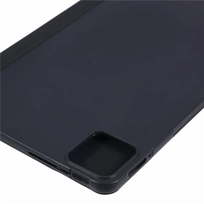 For Xiaomi Pad 6S Pro 12.4 Case Tri-fold Stand Shell PU Leather+Silicone Tablet Cover