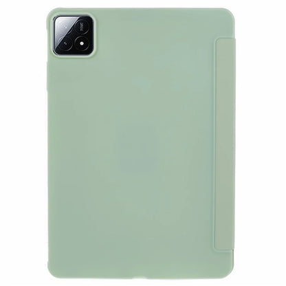 For Xiaomi Pad 6S Pro 12.4 Case Tri-fold Stand Shell PU Leather+Silicone Tablet Cover