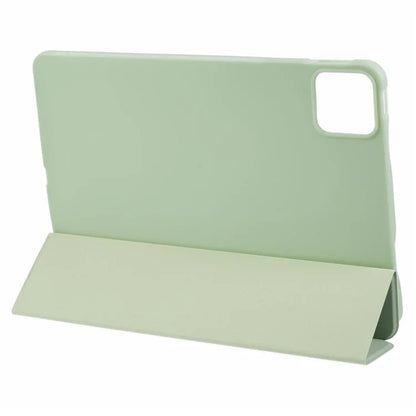For Xiaomi Pad 6S Pro 12.4 Case Tri-fold Stand Shell PU Leather+Silicone Tablet Cover