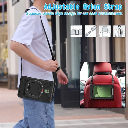 For Samsung Galaxy Tab Active5 SM-X300 Case Kickstand Rugged Tablet Cover with Shoulder Strap