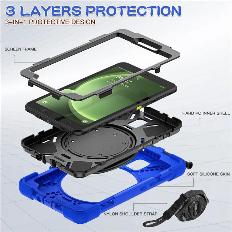 For Samsung Galaxy Tab Active5 SM-X300 Case Kickstand Rugged Tablet Cover with Shoulder Strap